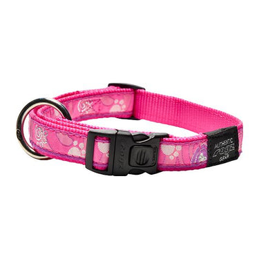 Rogz Pink Paw Dog Collar - PINK PAW S
